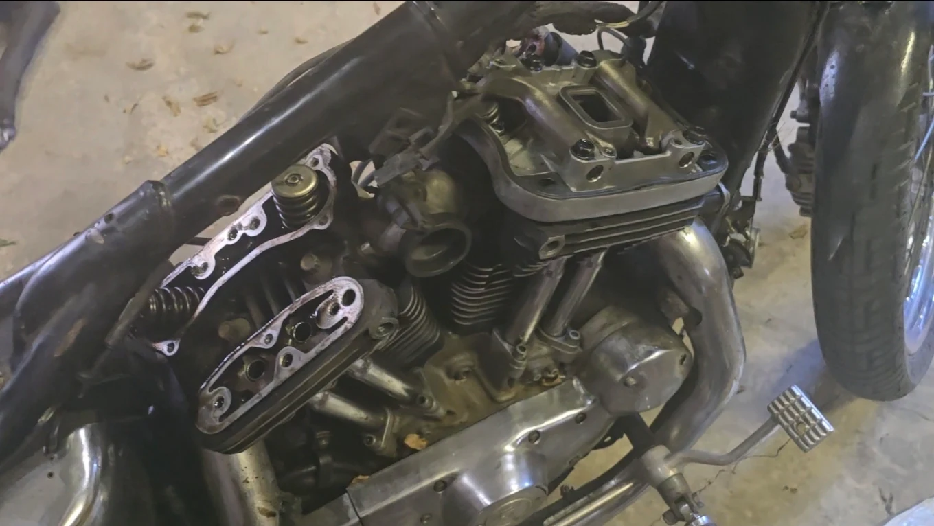 Internal engine components during repair