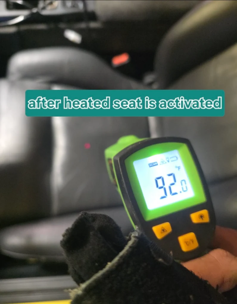 Thermal reading taken during vehicle diagnostics