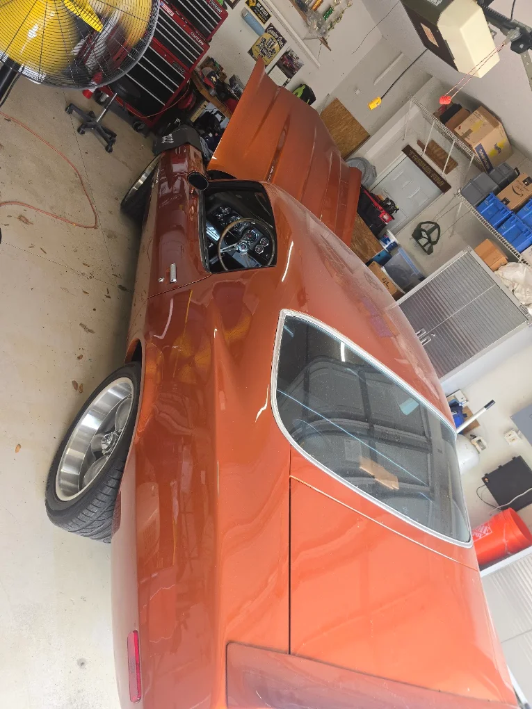 Vehicle in a garage during service