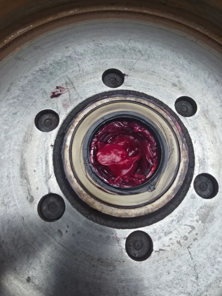 Wheel bearing and hub during service